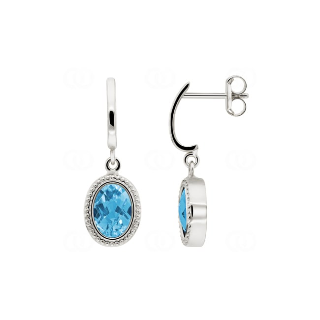 Drop Earrings 750/18 K White Gold with Blue Topazes - 476201.7TOW