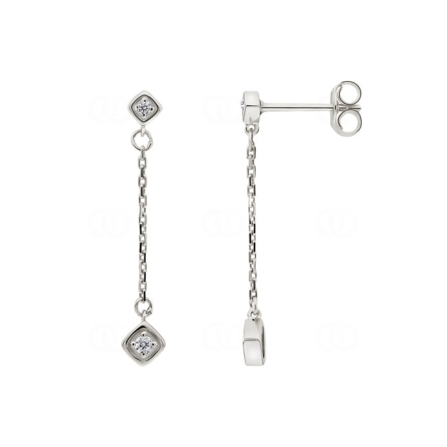 Boucles d'oreilles pendantes or gris 750/18 ct avec diamants 0.06ct. H/p1 - RX321GB4