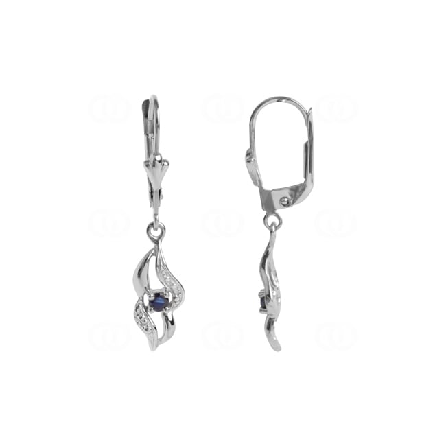 Drop Earrings 750/18 K White Gold with Sapphire - 1874GS