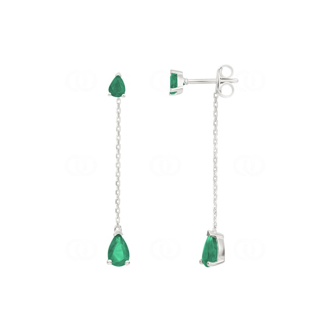 Ohrhänger 750/18 K Weissgold mit Smaragden - 2.7007.E1