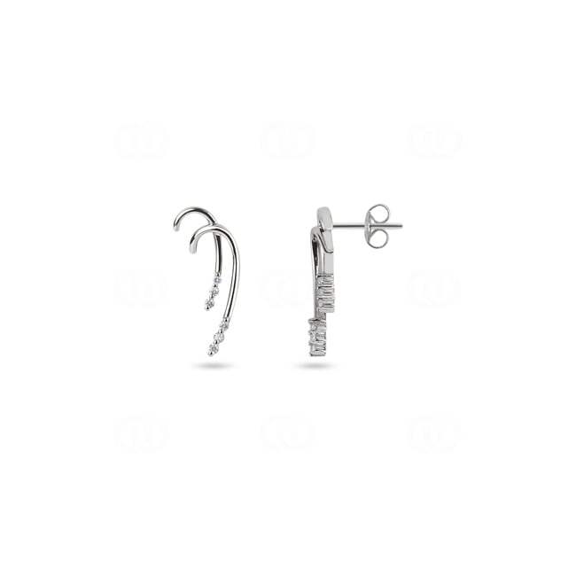 Drop Earrings 750/18 K White Gold with Cubic Zirconia - PE3044/1-WG