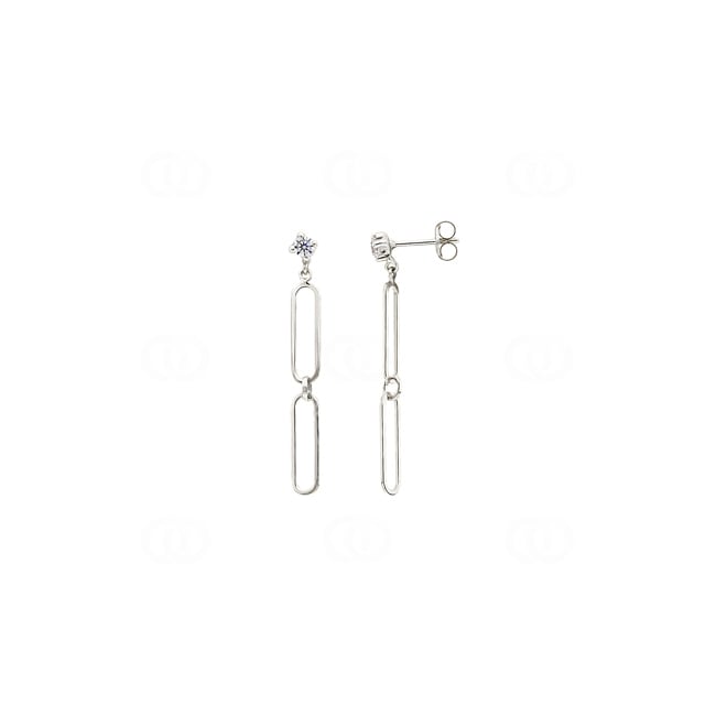 Boucle d'oreilles pendantes or gris 750/18 ct avec zircones - 474271.7ZW