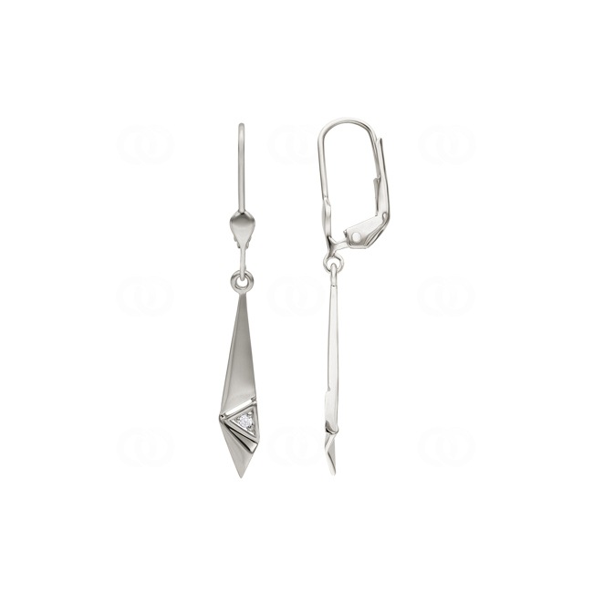 Drop Earrings 750/18 K White Gold with Cubic Zirconia - PE03991-1-WG