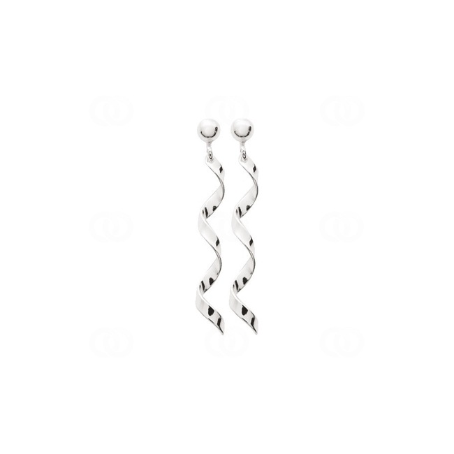 Drop Earrings 925 Silver rhodium-plated Spiral 37mm - 315005