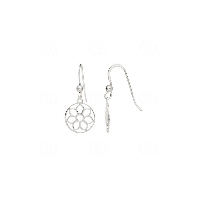 Drop Earrings 925 Silver rhodium-plated Flowers - 305111