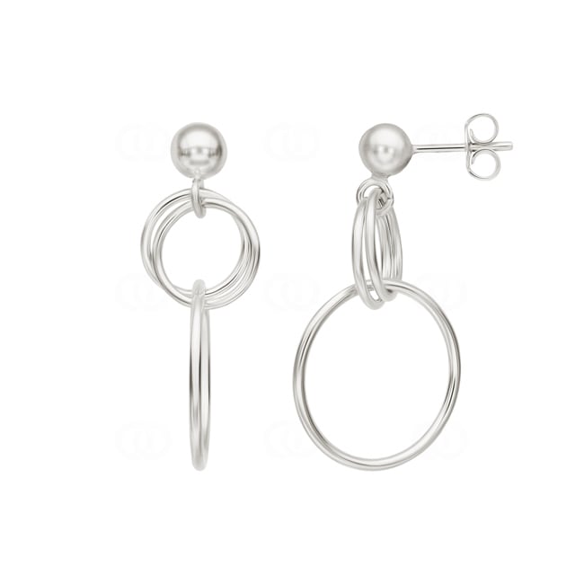 Drop Earrings 925 Silver rhodium-plated Circles - 315040
