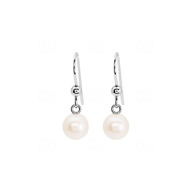 Ohrhänger 925 Silber rhodiniert mit Süsswasserzuchtperle Ø 7mm - 335504