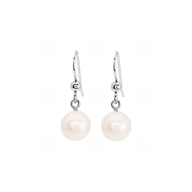 Ohrhänger 925 Silber rhodiniert mit Süsswasserzuchtperle Ø 8mm - 335505