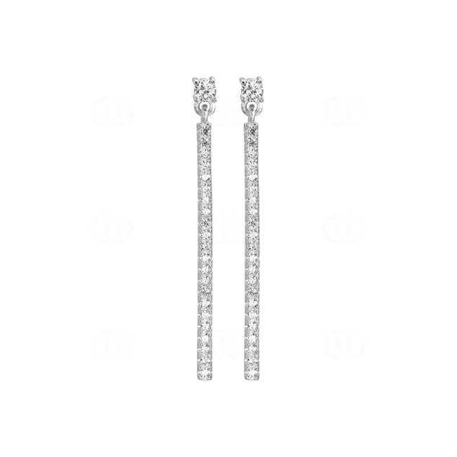 Drop Earrings 925 Silver rhodium-plated with Cubic Zirconia - 305987.1