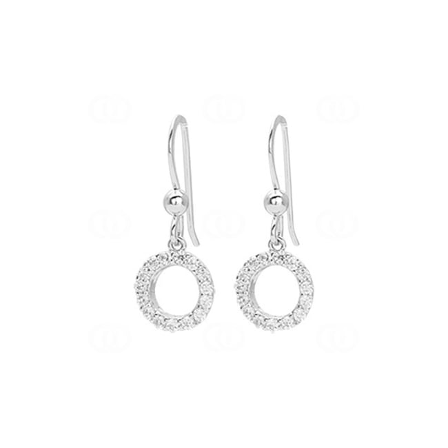 Boucle d'oreilles pendantes Argent 925 rhodié avec zircones - 305049.1