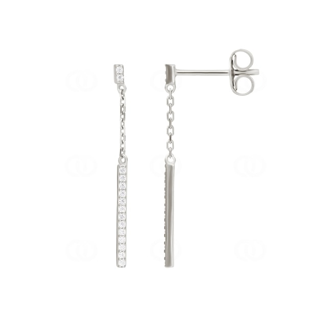 Ohrhänger 925 Silber rhodiniert mit Zirkonia - ASWA136Z