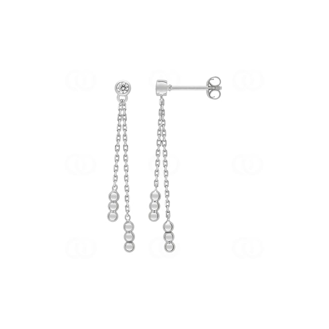 Ohrhänger 925 Silber rhodiniert mit Zirkonia - ASWA144Z