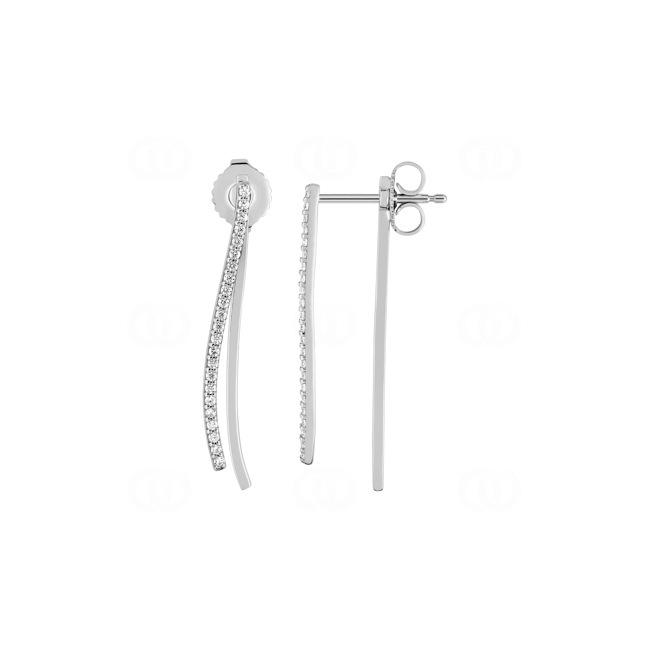 Drop Earrings 925 Silver rhodium-plated with Cubic Zirconia - ASWA155Z