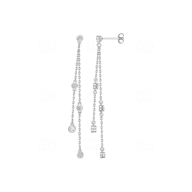 Drop Earrings 925 Silver rhodium-plated with Cubic Zirconia - ASWA221Z