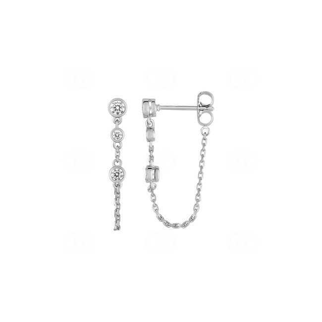 Ohrhänger 925 Silber rhodiniert mit Zirkonia - ASWA223Z