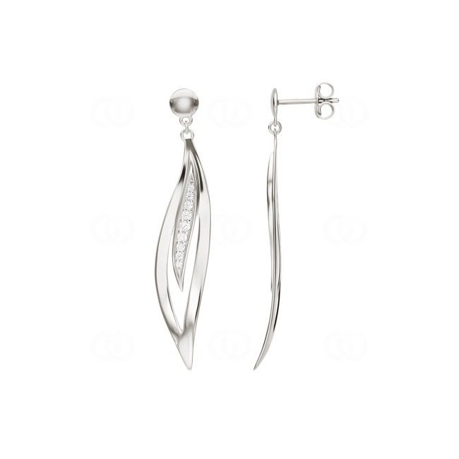 Boucle d'oreilles pendantes Argent 925 rhodié avec zircones - ASWI19Z