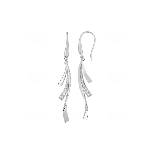 Boucle d'oreilles pendantes Argent 925 rhodié avec zircones Boucle d'oreilles pendantes Argent 925 rhodié avec zircones - ASWI25Z