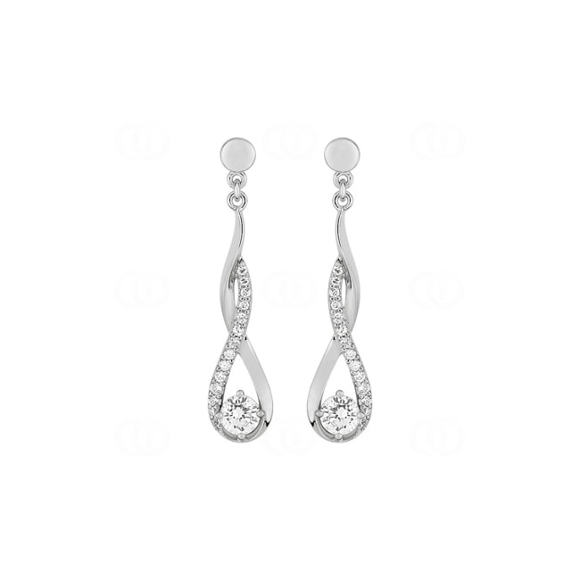 Drop Earrings 925 Silver rhodium-plated with Cubic Zirconia - ASWM37Z