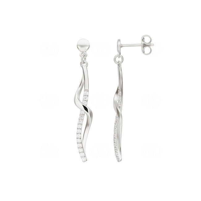 Drop Earrings 925 Silver rhodium-plated with Cubic Zirconia - ASWM46Z