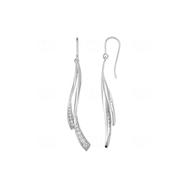Drop Earrings 925 Silver rhodium-plated with Cubic Zirconia - ASWO15Z
