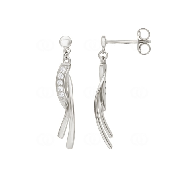 Ohrhänger 925 Silber rhodiniert mit Zirkonia - ASWQ17Z