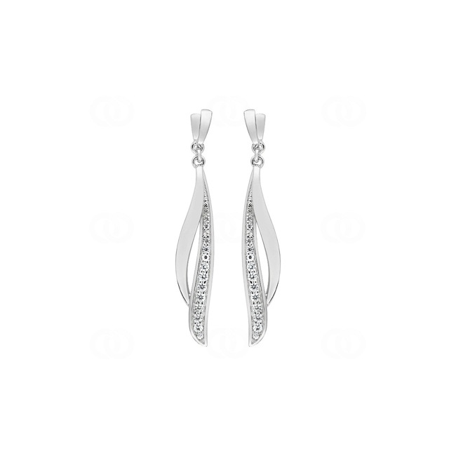 Drop Earrings 925 Silver rhodium-plated with Cubic Zirconia - ASWR14Z