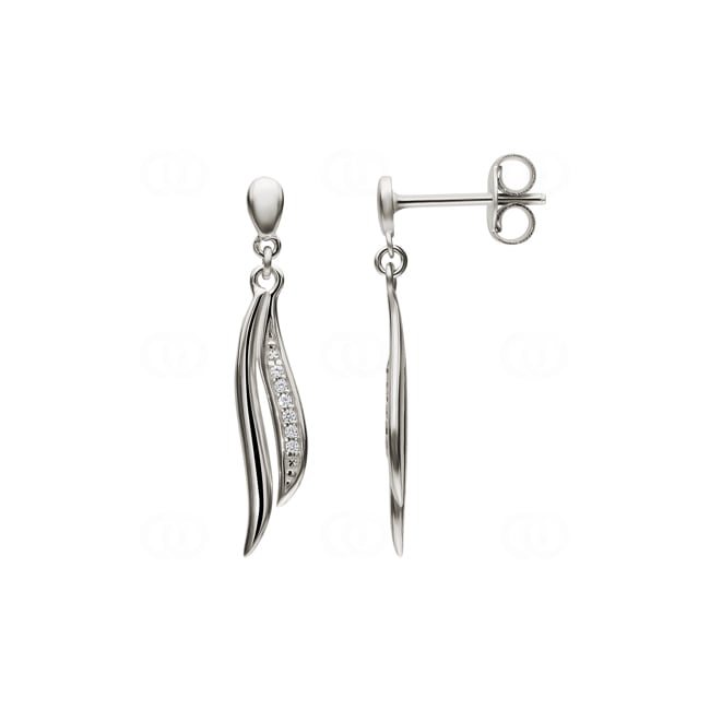 Ohrhänger 925 Silber rhodiniert mit Zirkonia - ASWS06Z