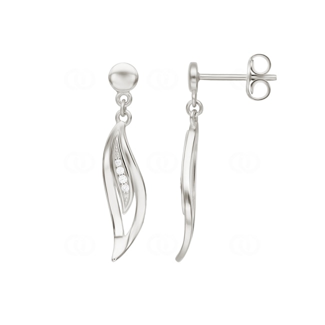 Ohrhänger 925 Silber rhodiniert mit Zirkonia - ASWS08Z