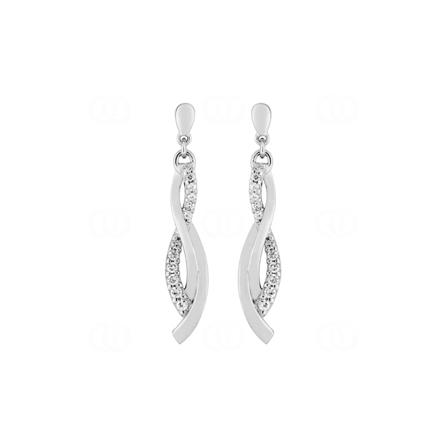 Drop Earrings 925 Silver rhodium-plated with Cubic Zirconia - ASWU05Z