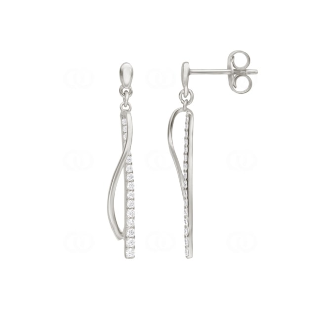 Ohrhänger 925 Silber rhodiniert mit Zirkonia - ASWW25Z