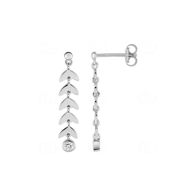 Boucle d'oreilles pendantes Argent 925 rhodié avec zircones - S10.35108