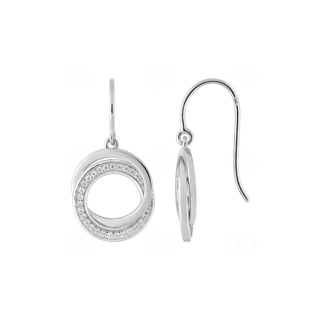 Boucle d'oreilles pendantes Argent 925 rhodié avec zircones - 335727.1