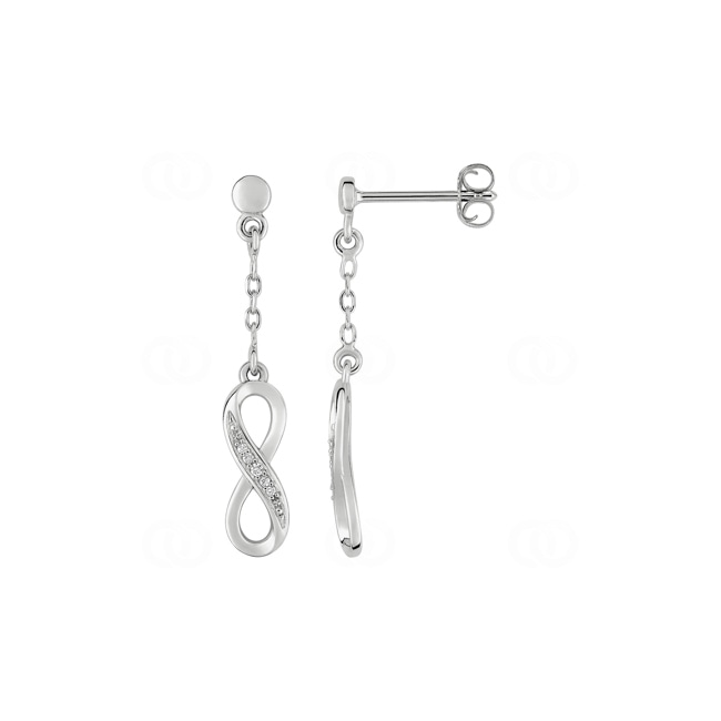 Drop Earrings 925 Silver rhodium-plated Infinity with Cubic Zirconia - ASWY55Z
