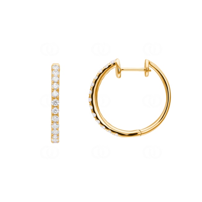 Hoop Earrings 750/18 K Yellow Gold with Diamonds 0.52 ct H/Si - PE04916-01-GG