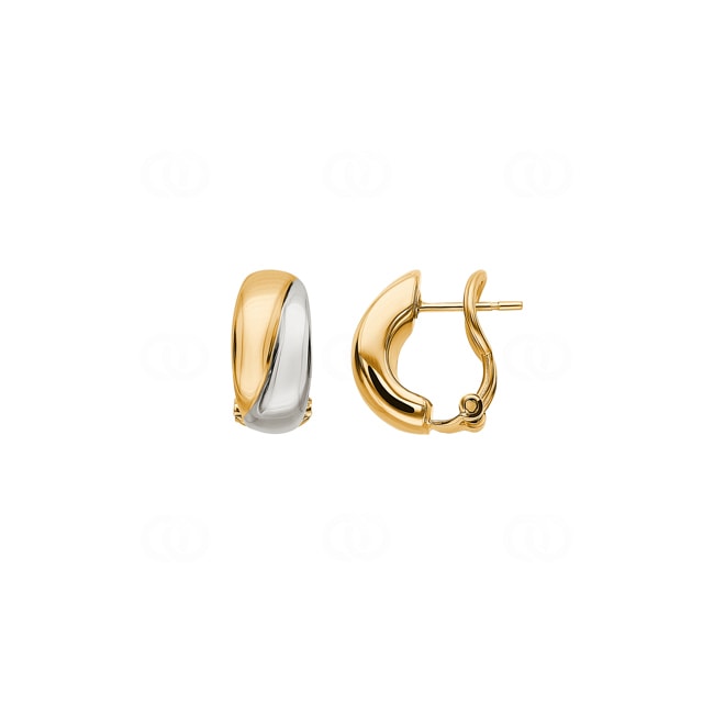 Boucles d'oreilles or bicolore 750/18 ct electroformée - 9532JG