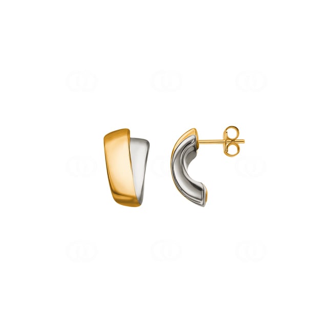 Boucles d'oreilles or bicolore 750/18 ct electroformée - 9536JG