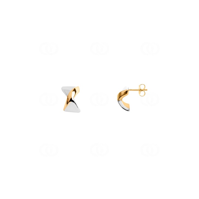 Earrings 750/18 K Yellow and White Gold electroplated - 9555JG