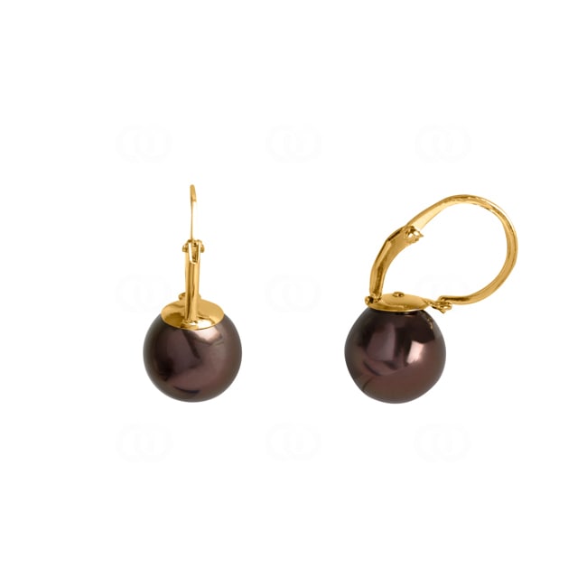 Ohrringe 750/18 K Gelbgold mit Tahiti-Kulturperle Ø 9mm - 8264.3TA