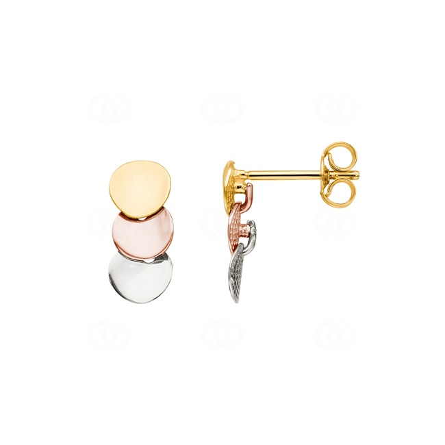 Earrings 750/18 K Three-tone Gold - 8161