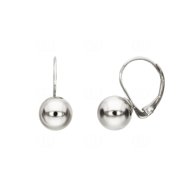 Boucles d'oreilles or gris 750/18 ct creux Ø 8mm - 2603.2G