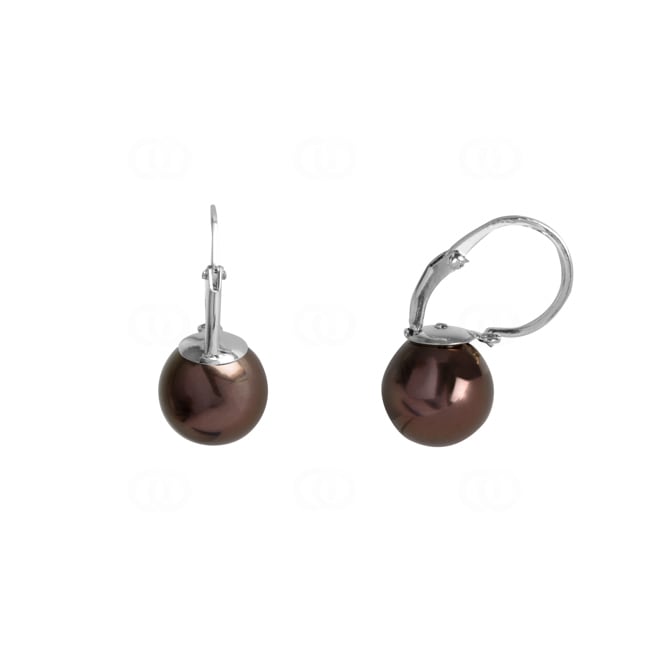 Ohrringe 750/18 K Weissgold mit Tahiti-Kulturperle Ø 8mm - 8264.2GTA