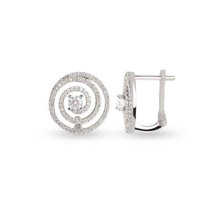 Earrings 750/18 K White Gold with Cubic Zirconia Earrings 750/18 K White Gold with Cubic Zirconia - TUE13-347-2/1