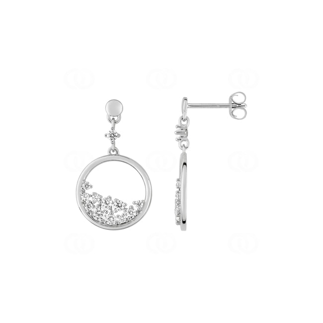 Earrings 925 Silver rhodium-plated with Cubic Zirconia - ASWA157Z
