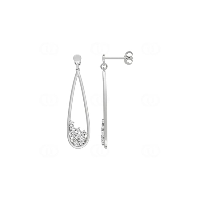 Earrings 925 Silver rhodium-plated Drop with Cubic Zirconia - ASWA158Z