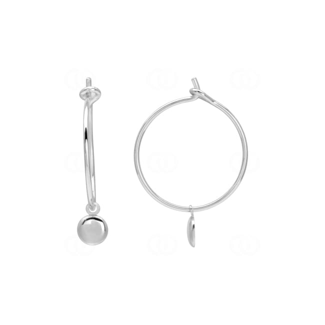 Ohrringe 925 Silber rhodiniert Ø 15mm - 335702