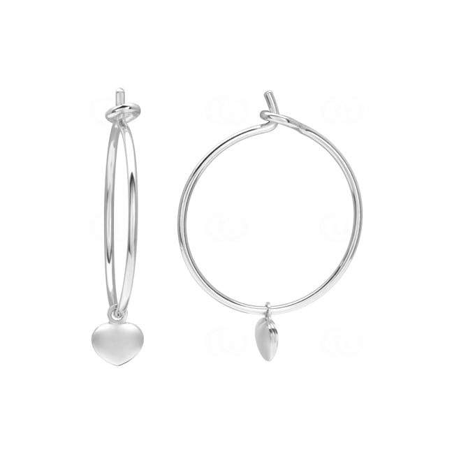 Ohrringe 925 Silber rhodiniert Herz Ø 15mm - 335710