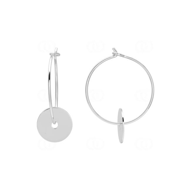 Earrings 925 Silver rhodium-plated Ø 20mm - 335703