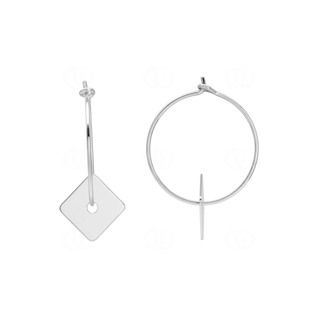 Boucles d'oreilles Argent 925 rhodié Ø 20mm - 335704