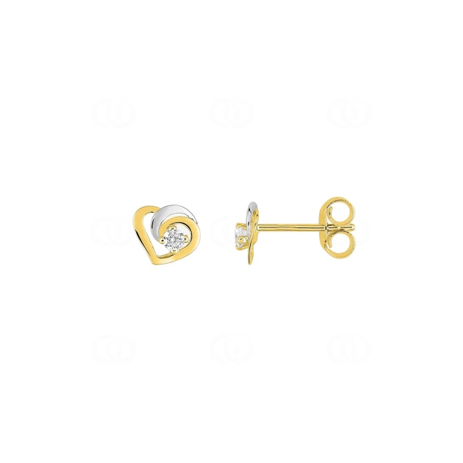 Ohrstecker 375/9 K Gelbgold Herz mit Zirkonia - 29SI75BZ