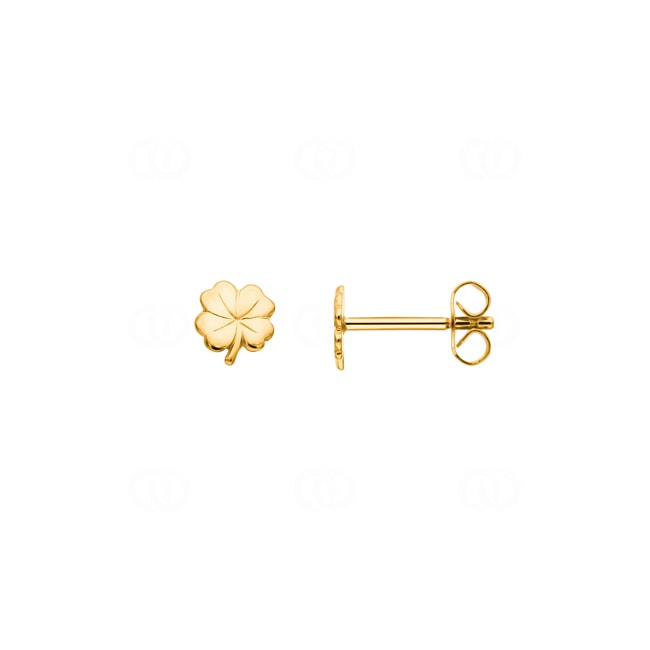 Stud Earrings 375/9 K Yellow Gold, Cloverleaf - 4163.01190/0001